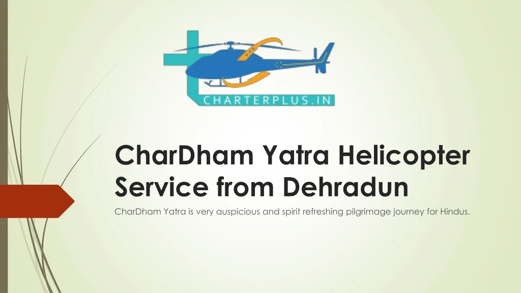 chardham yatra helicopter service from dehradun