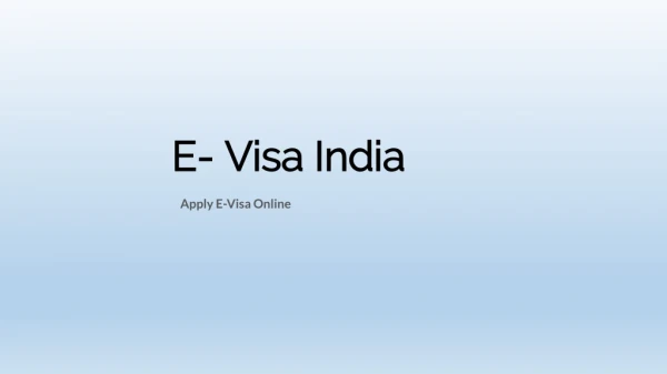 Apply for An Indian E-Tourist Visa