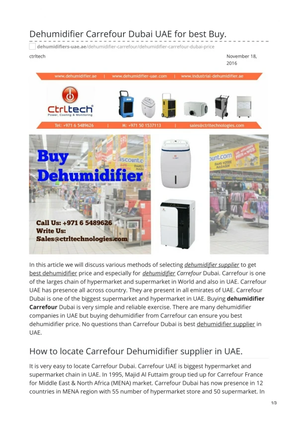 Dehumidifier Carrefour Dubai UAE for best Buy. #DehumidifierCarrefour #dehumidifiercarrefourdubai #dehumidifiersu