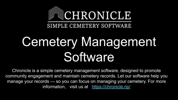 Cemetery Management Software | Chronicle.rip