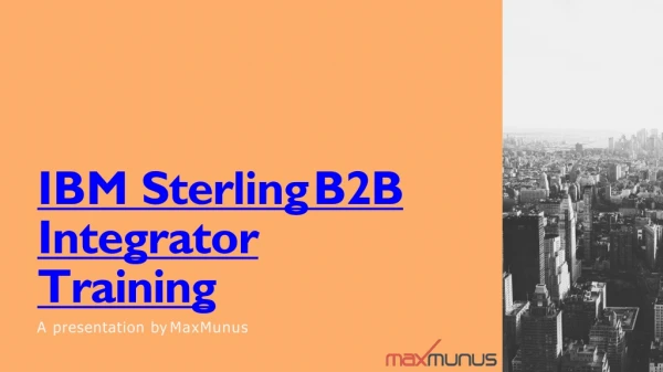 Learn IBM Sterling B2B from Industry Leading experts.