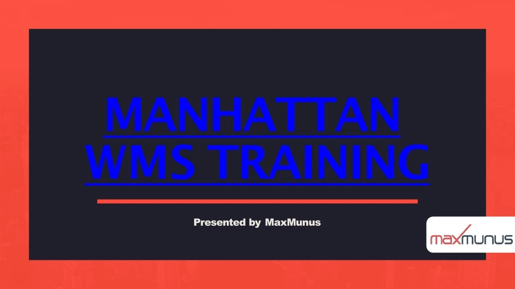 manhattan wms training