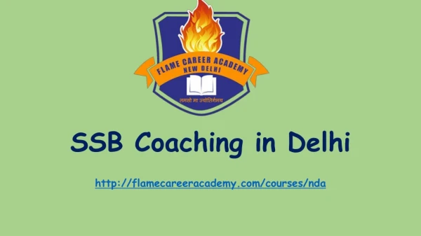 SSB Coaching in Delhi - Flamecareeracademy