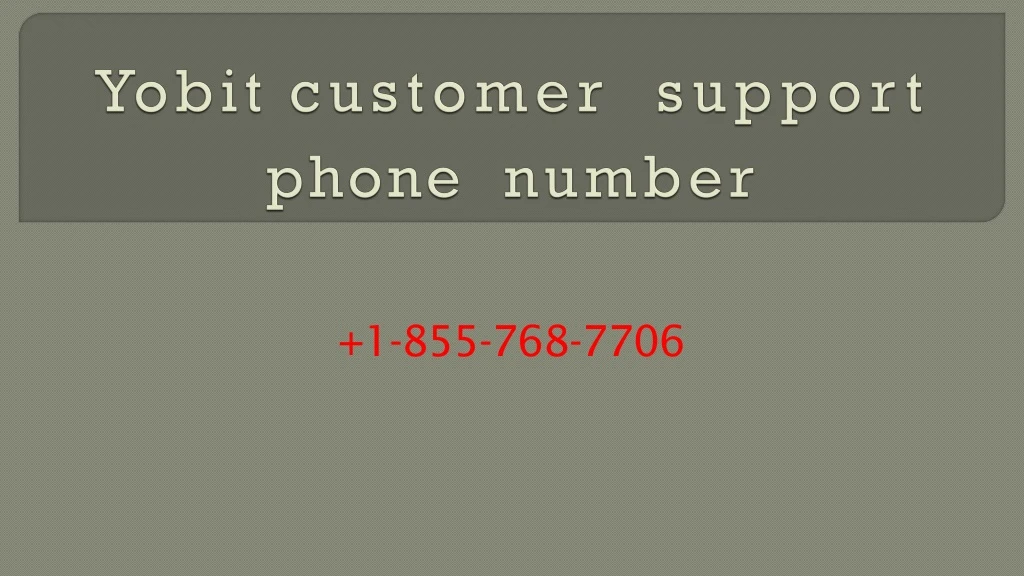 yobit customer support phone number