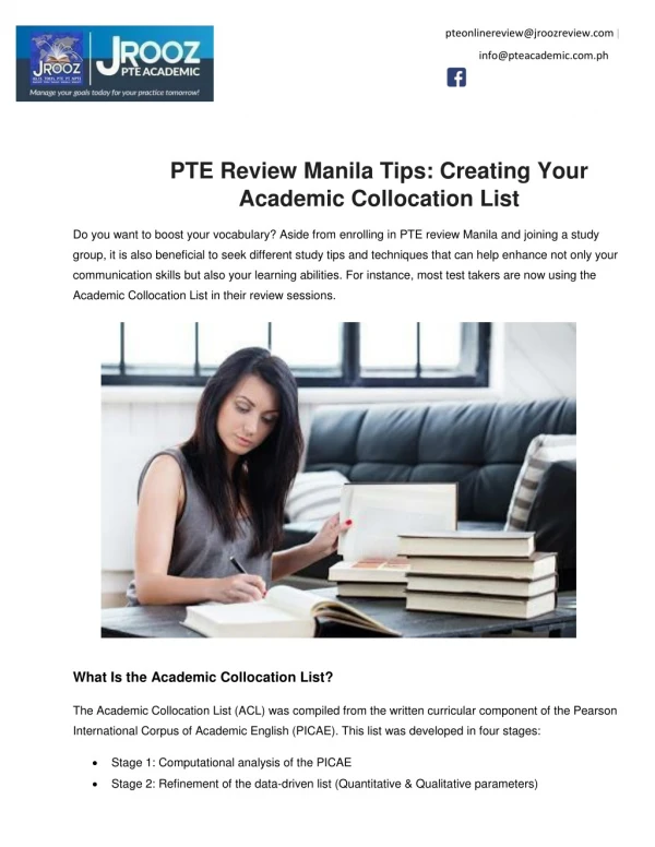 PTE Review Manila Tips: Creating Your Academic Collocation List