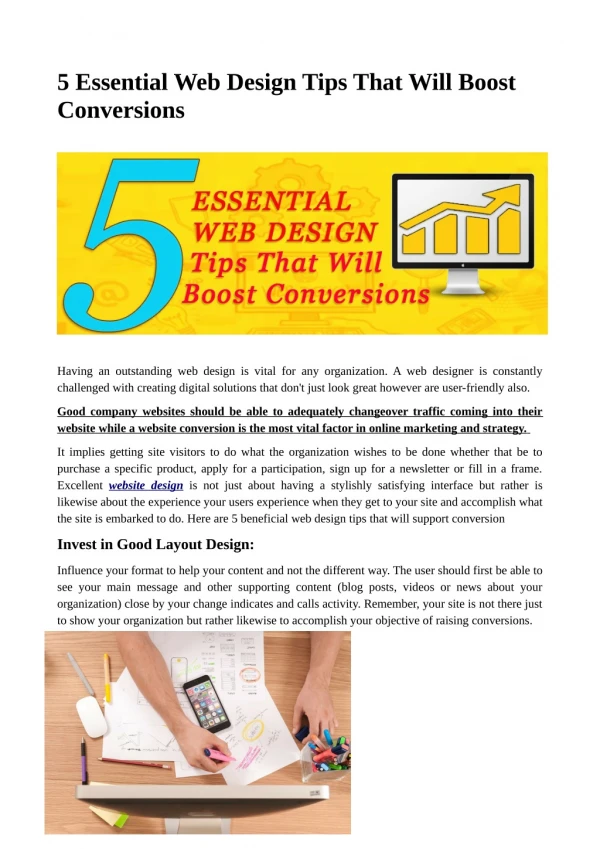 Web designing tips that will boost your conversion