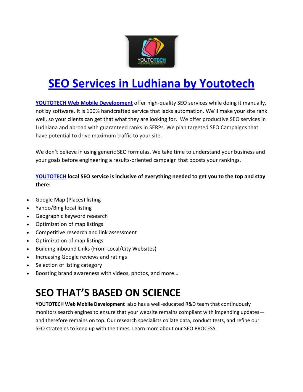 seo services in ludhiana by youtotech