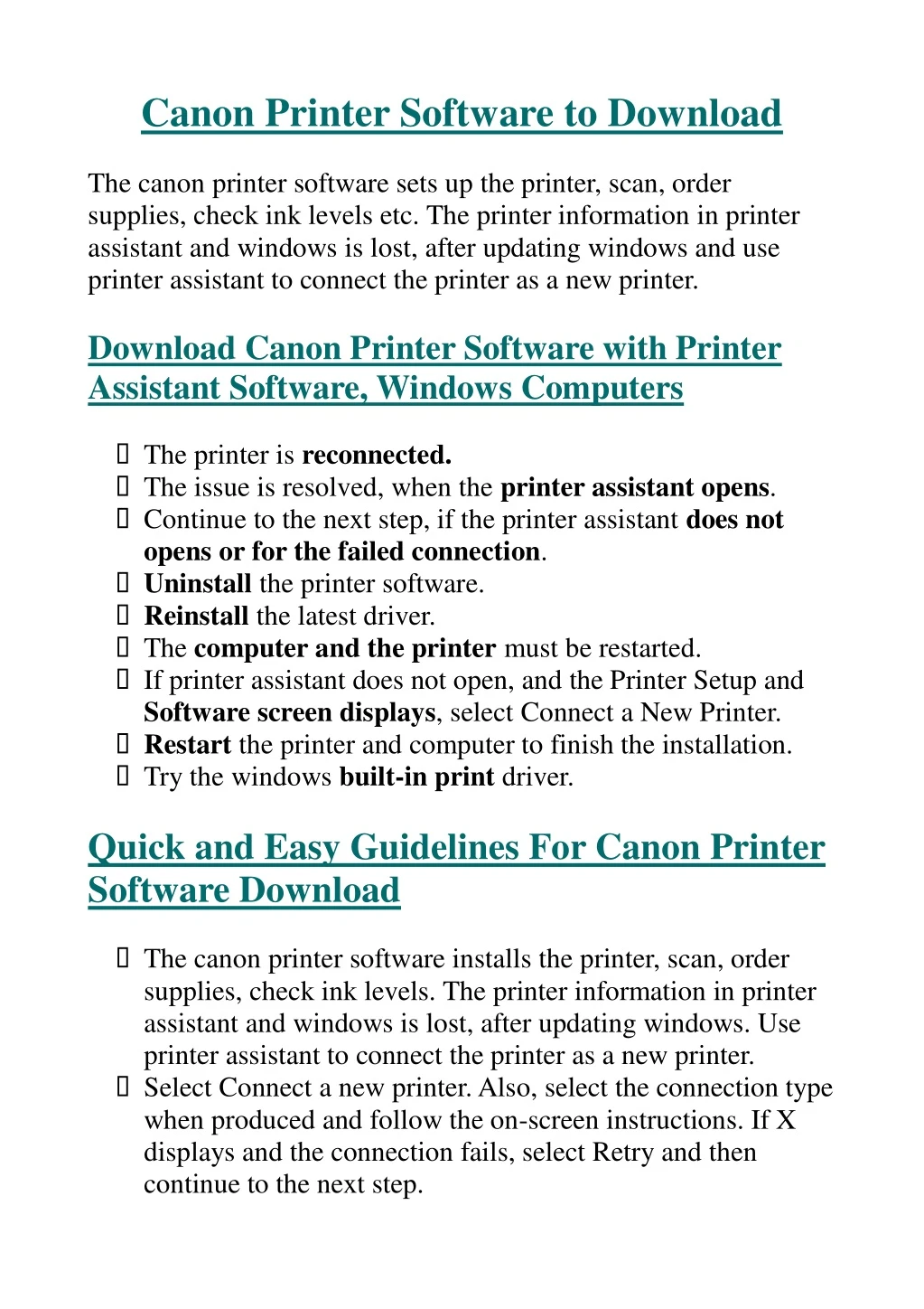 canon printer software to download