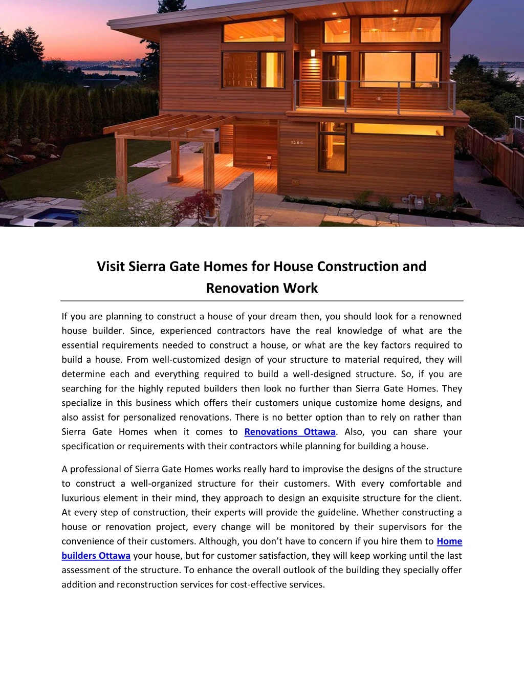 visit sierra gate homes for house construction