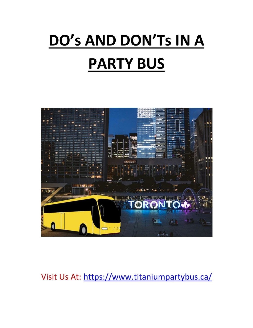 do s and don ts in a party bus