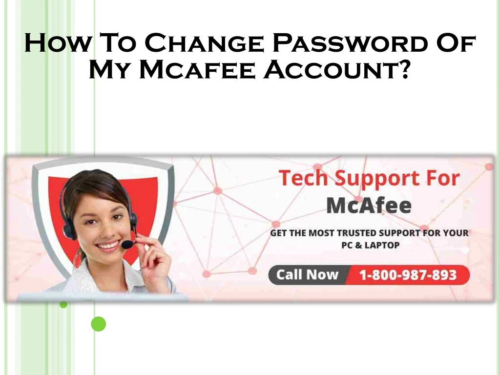 how to change password of my mcafee account