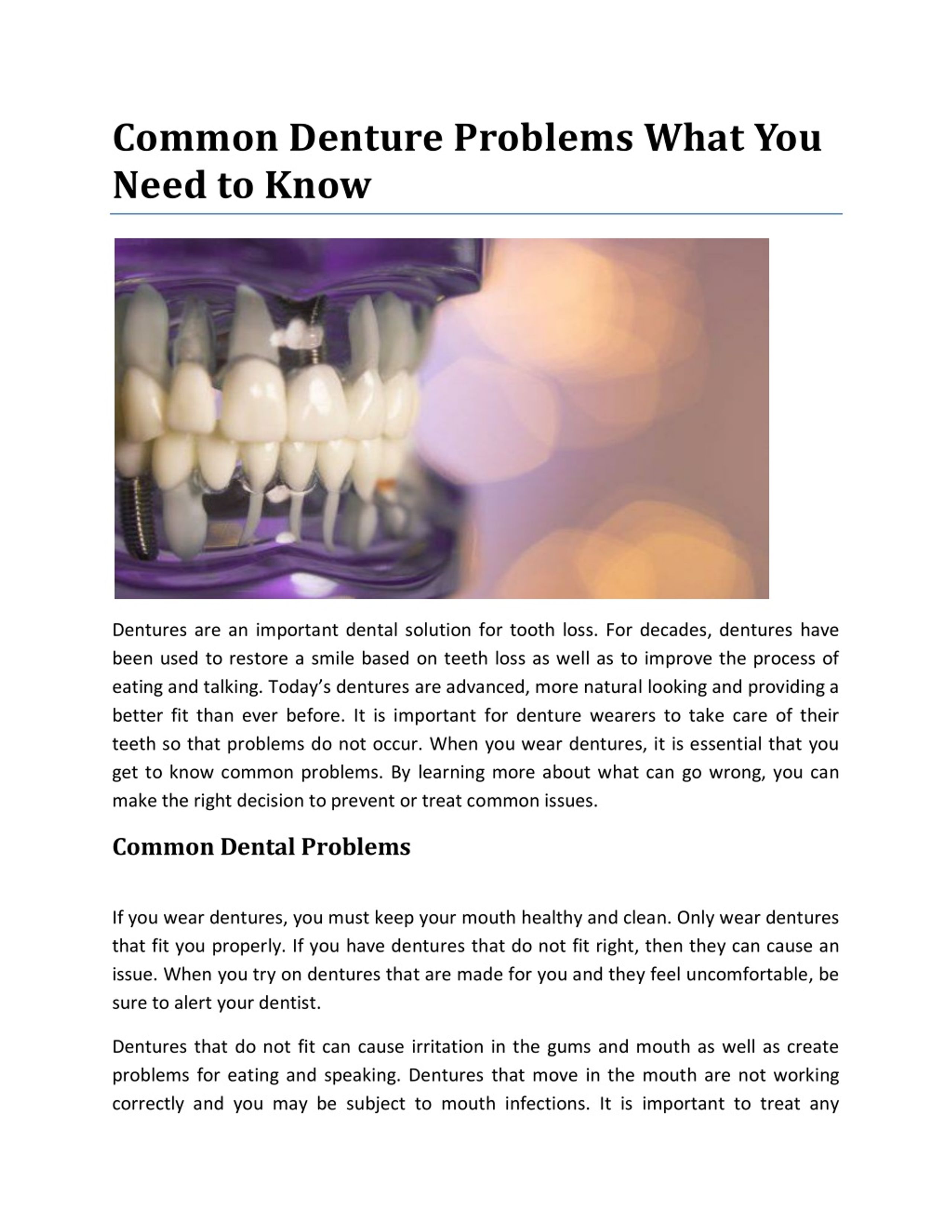 PPT - Common Denture Problems What You Need to Know PowerPoint ...