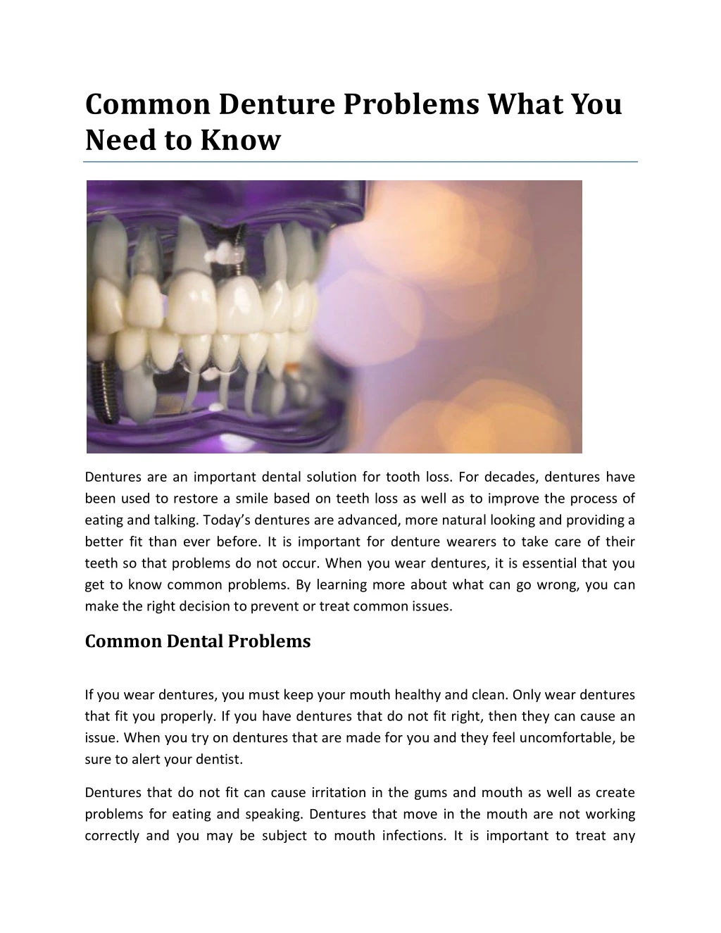 common denture problems what you need to know