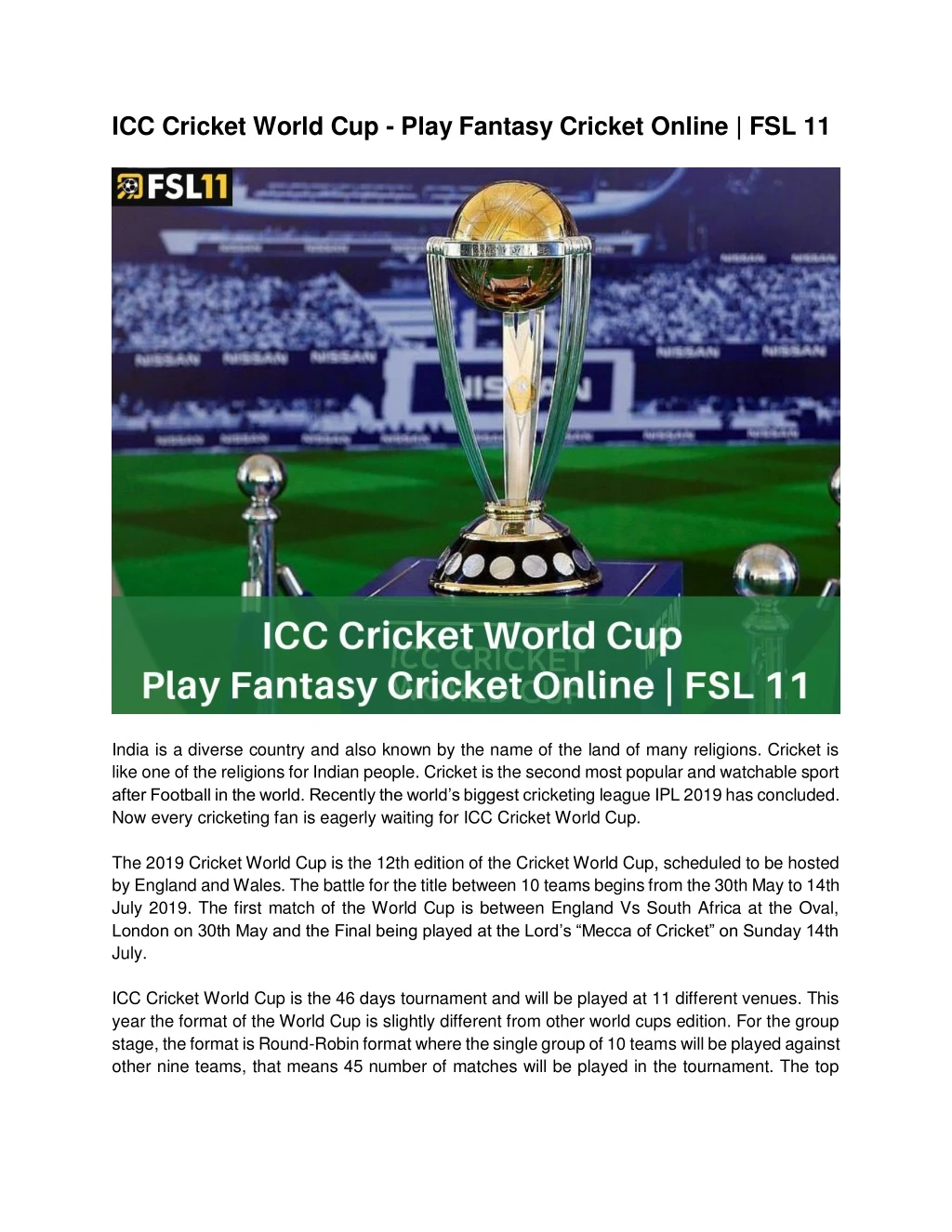icc cricket world cup play fantasy cricket online