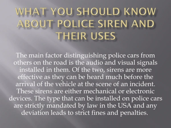 Buy police siren for car