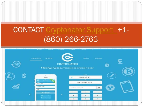 Cryptonator Support phone number (860) 266-2763