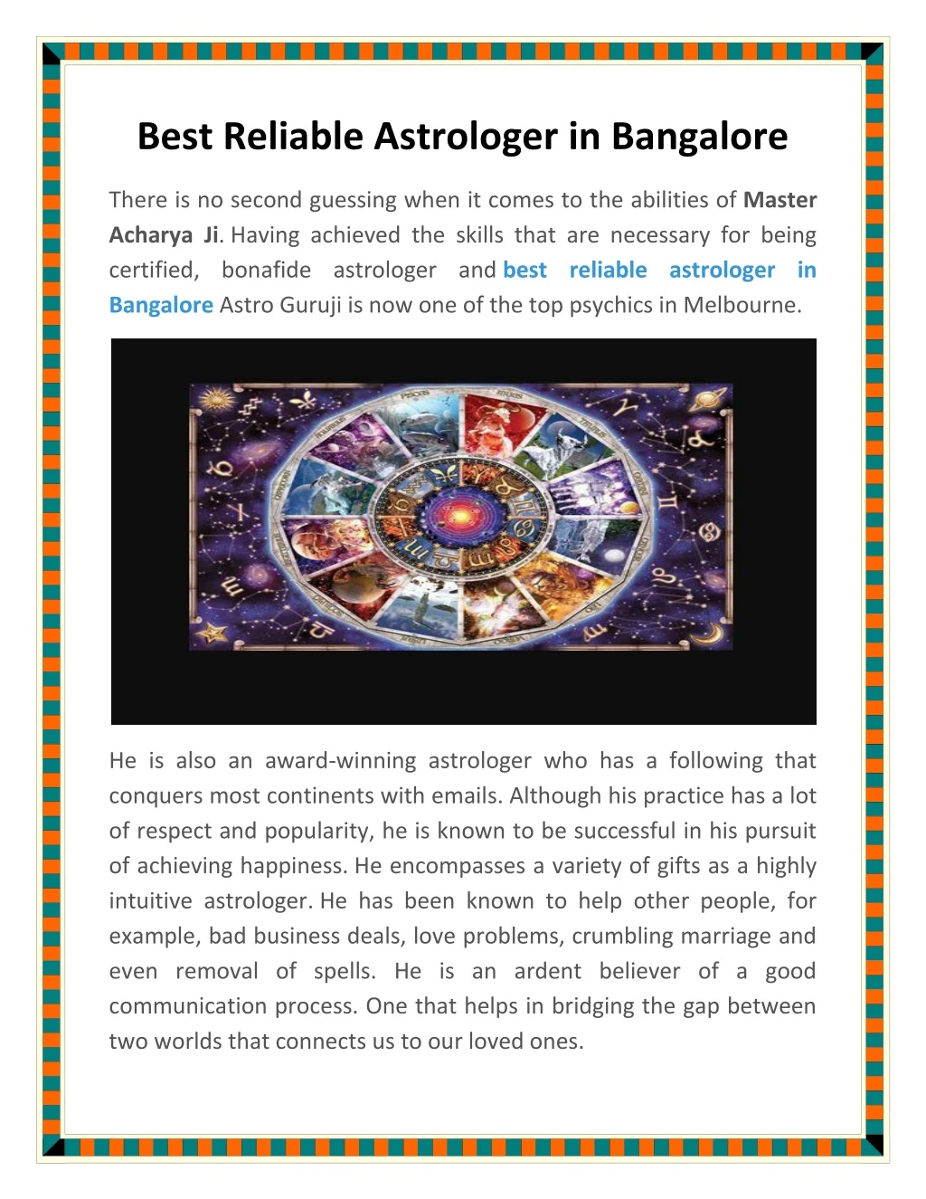 best reliable astrologer in bangalore