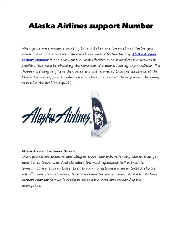 Alaska Airlines support Number