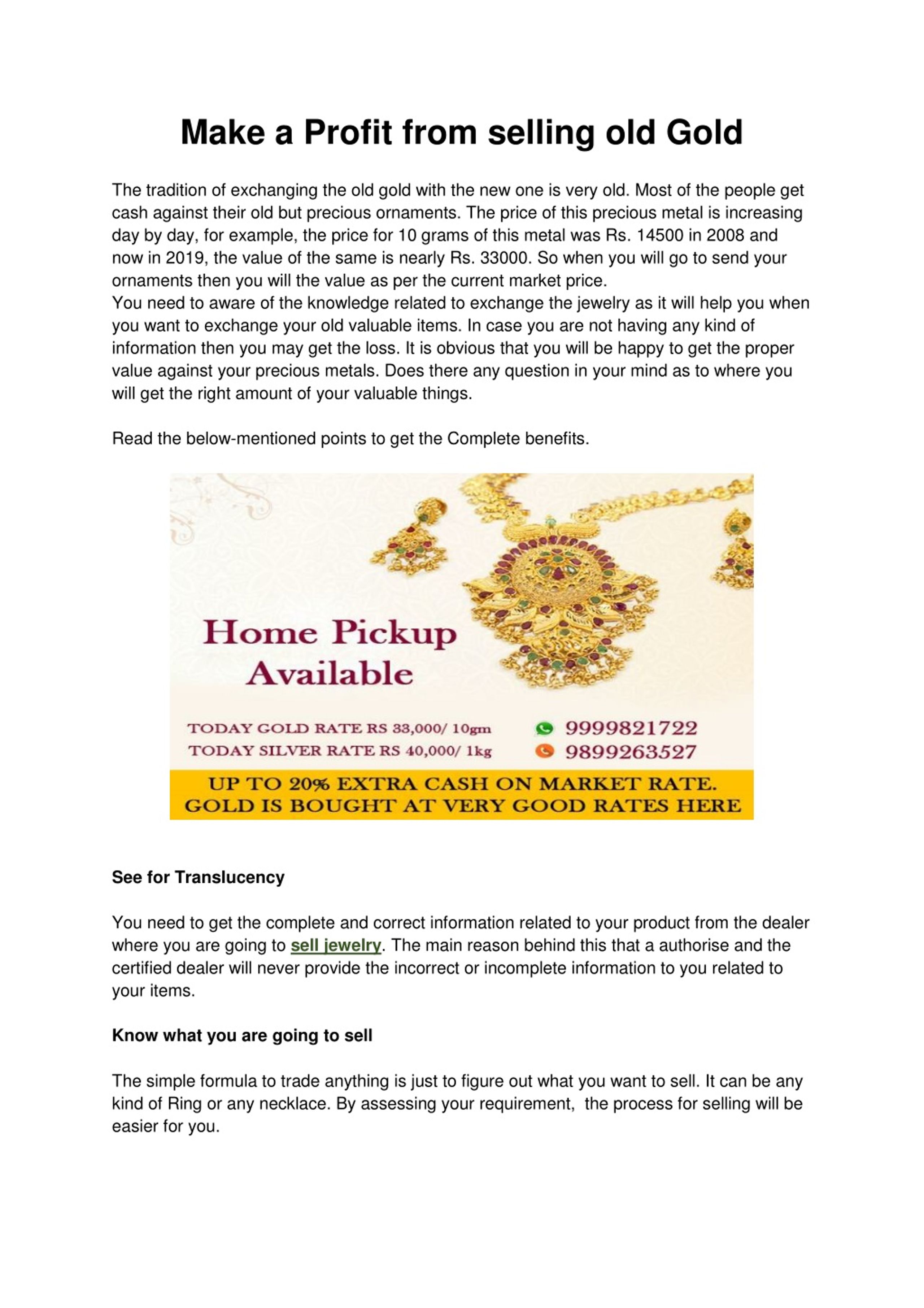 PPT - Make a Profit from selling old Gold PowerPoint Presentation, free ...