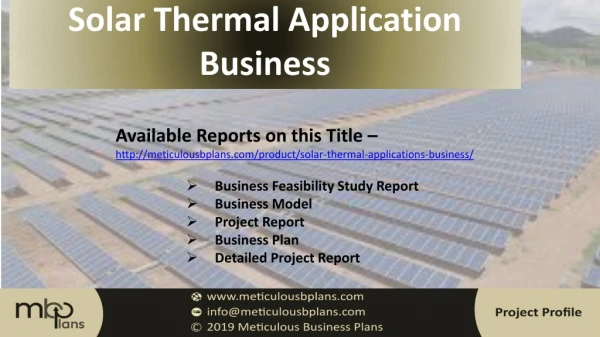 solar thermal application business