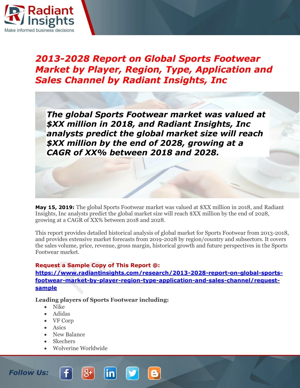 2013 2028 report on global sports footwear market