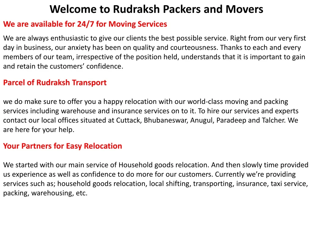 welcome to rudraksh packers and movers