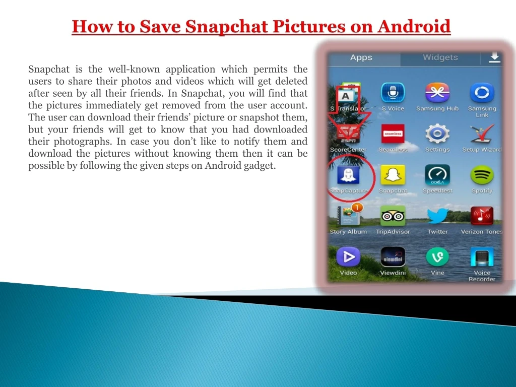 how to save snapchat pictures on android