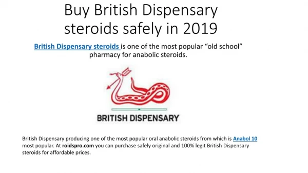 Buy legit British Dispensary steroids online