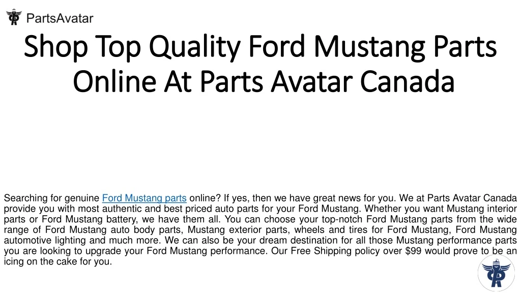shop top quality ford mustang parts online at parts avatar canada