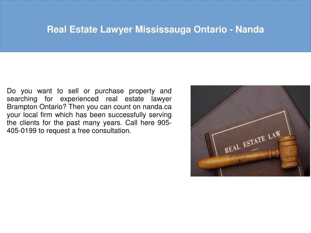 real estate lawyer mississauga ontario nanda