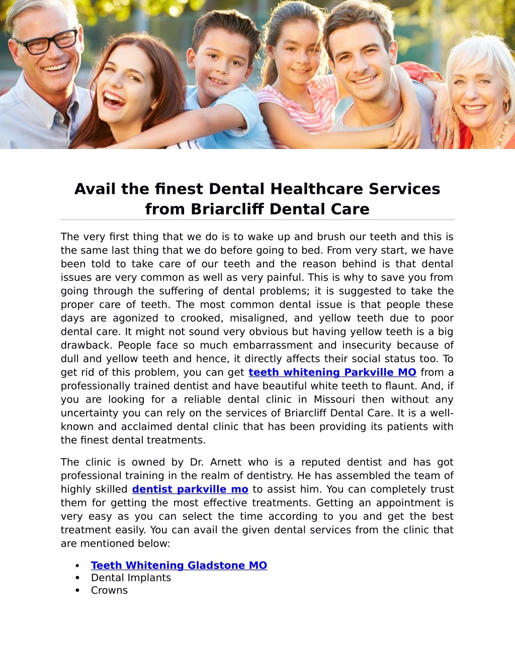 avail the finest dental healthcare services from