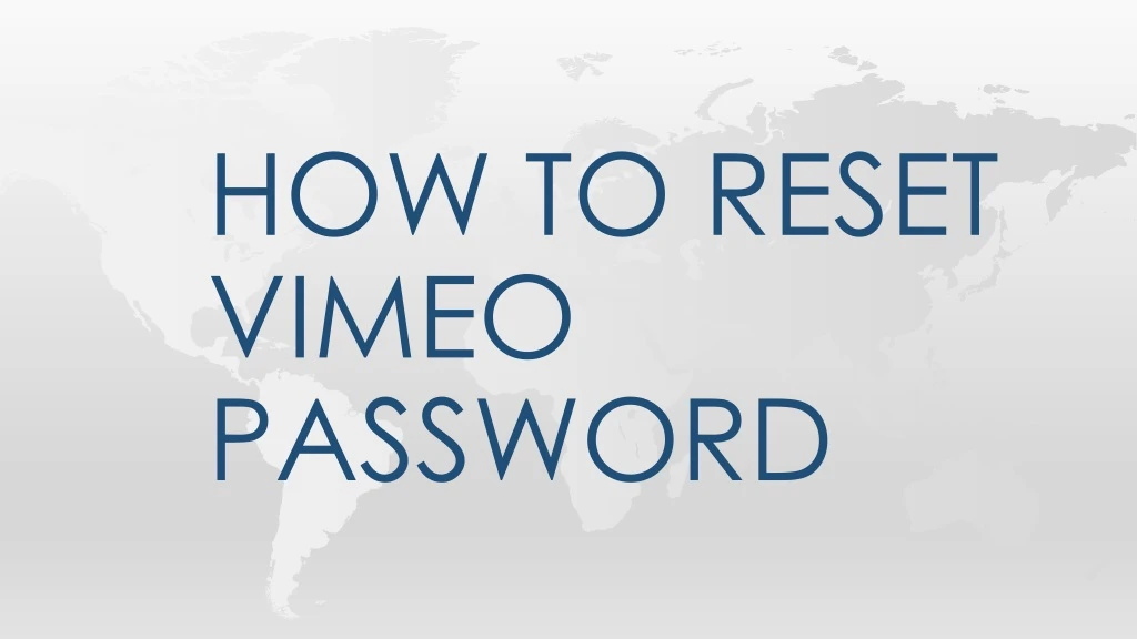 how to reset vimeo password