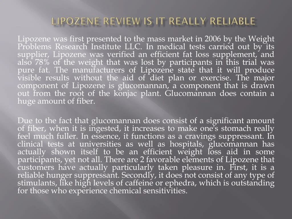 lipozene review is it really reliable