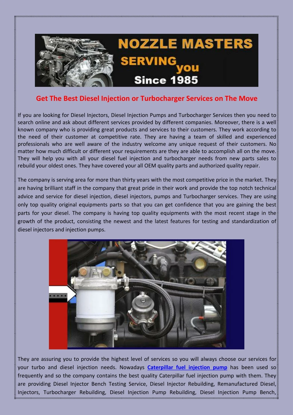 get the best diesel injection or turbocharger