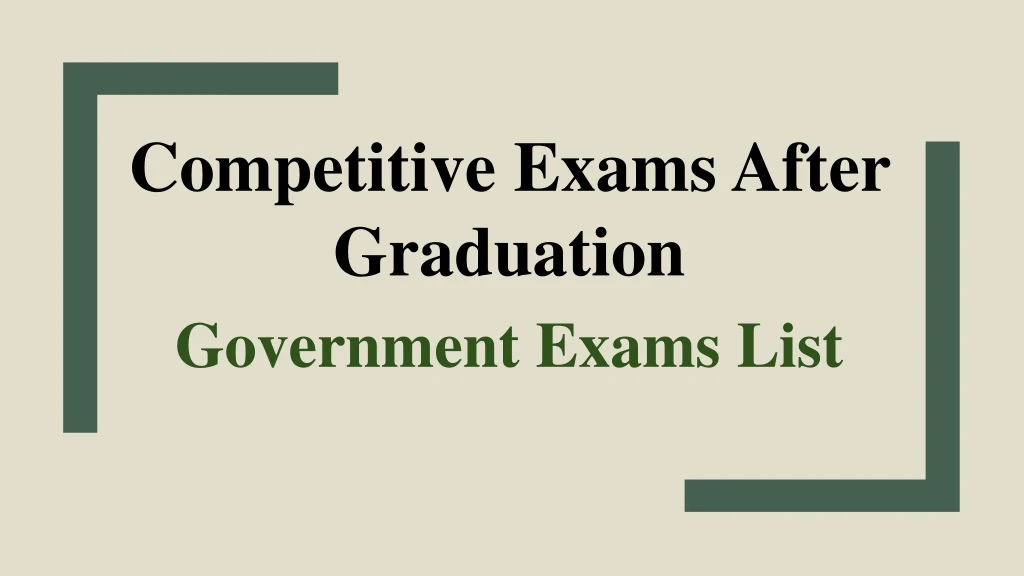competitive exams after graduation