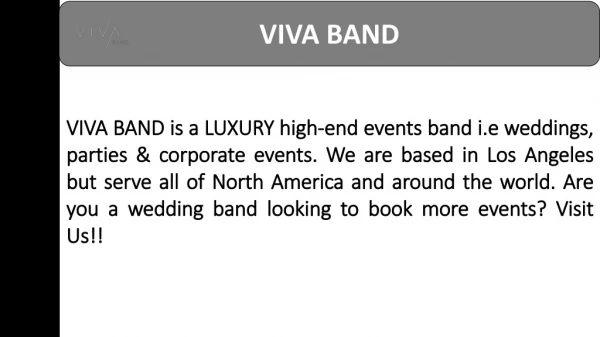 Live Music Entertainment for Corporate Events | VIVA BAND