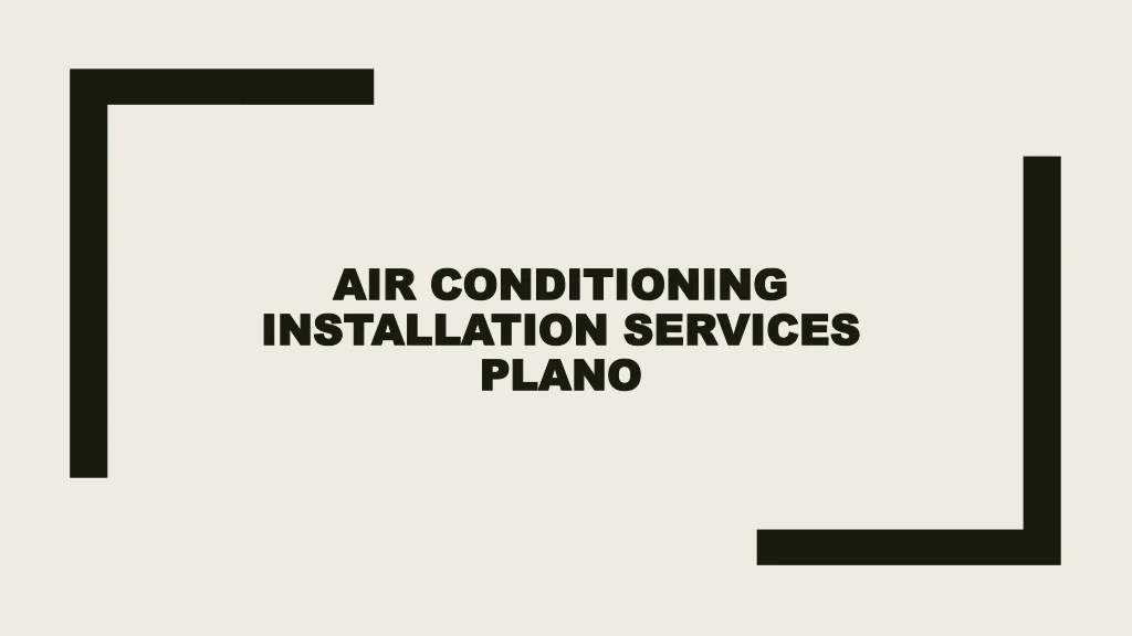 air conditioning installation services plano
