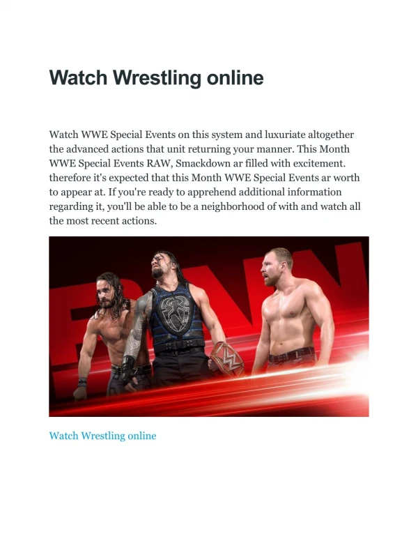 Watch Wrestling online