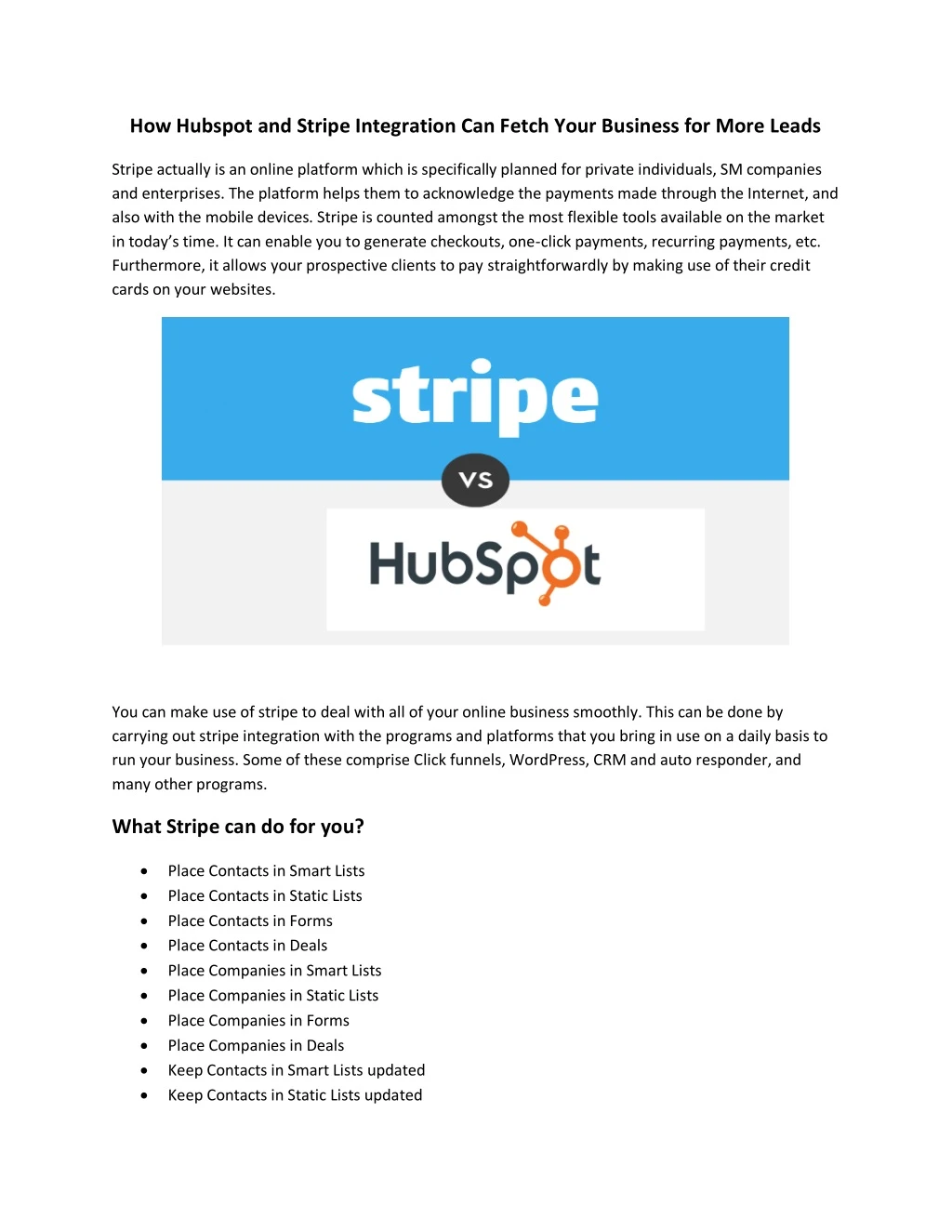 how hubspot and stripe integration can fetch your