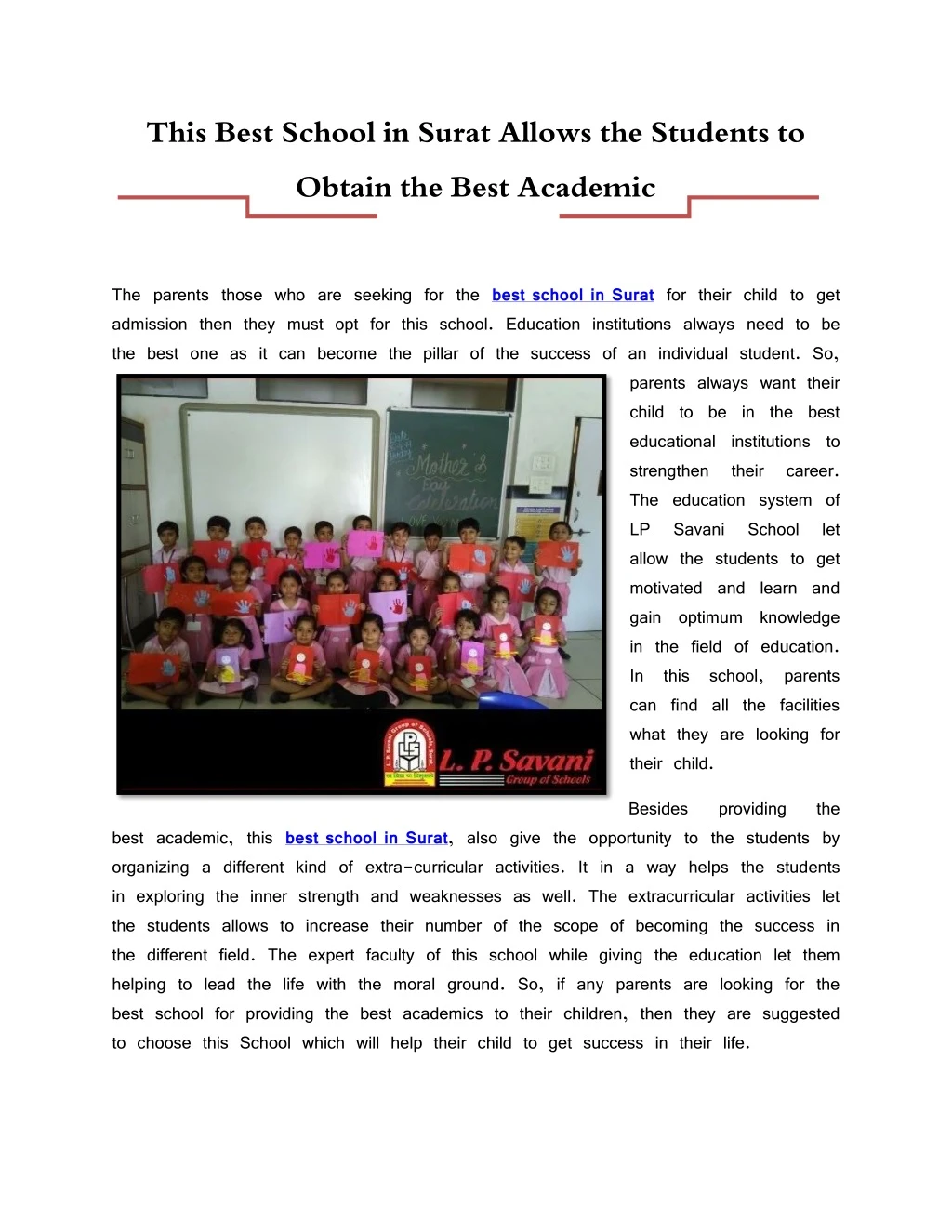 this best school in surat allows the students