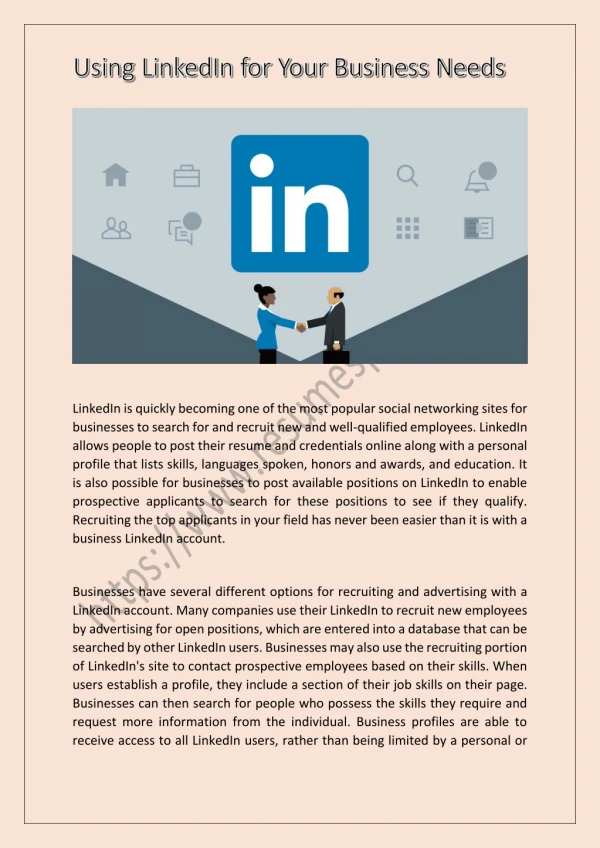 Using LinkedIn for Your Business Needs