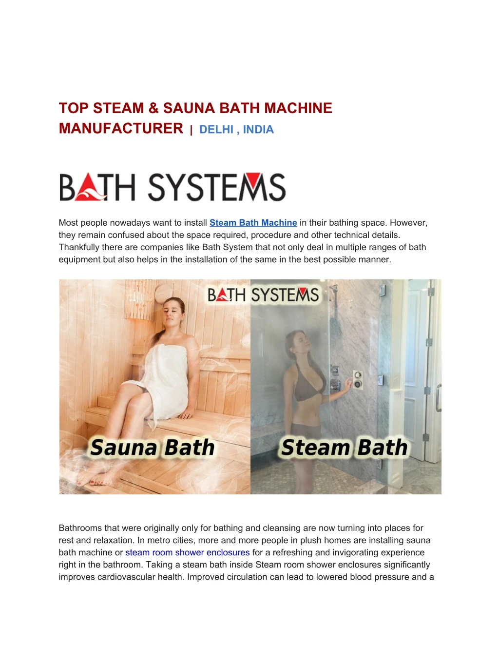 top steam sauna bath machine manufacturer delhi