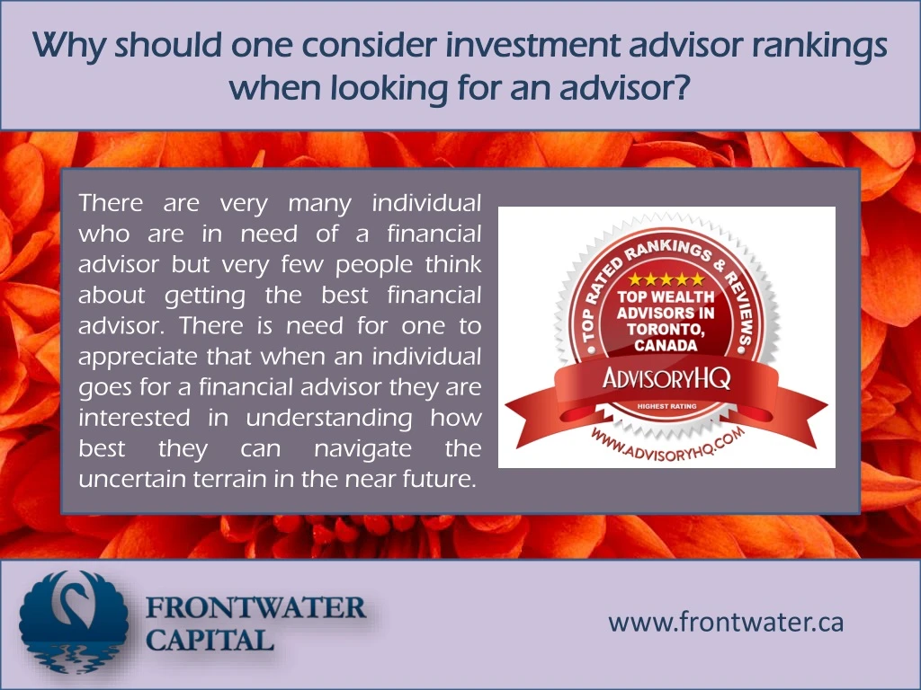why should one consider investment advisor