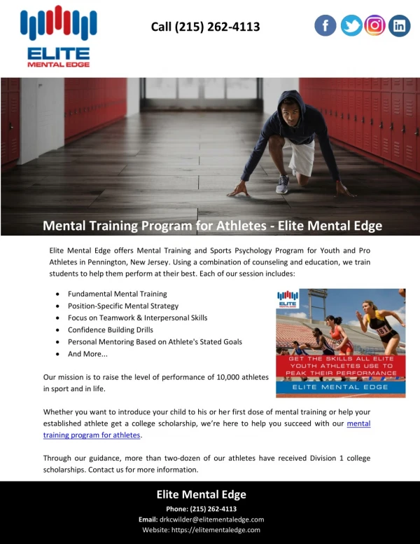 Mental Training Program for Athletes - Elite Mental Edge