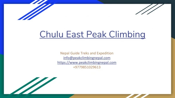 Chulu East Peak