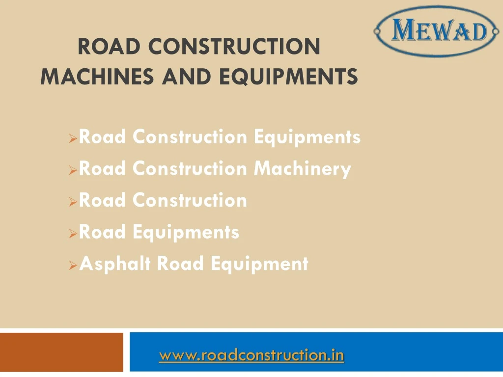 road construction machines and equipments