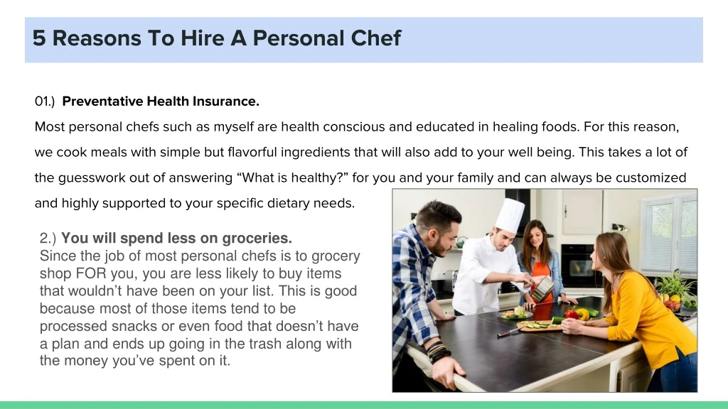 5 reasons to hire a personal chef