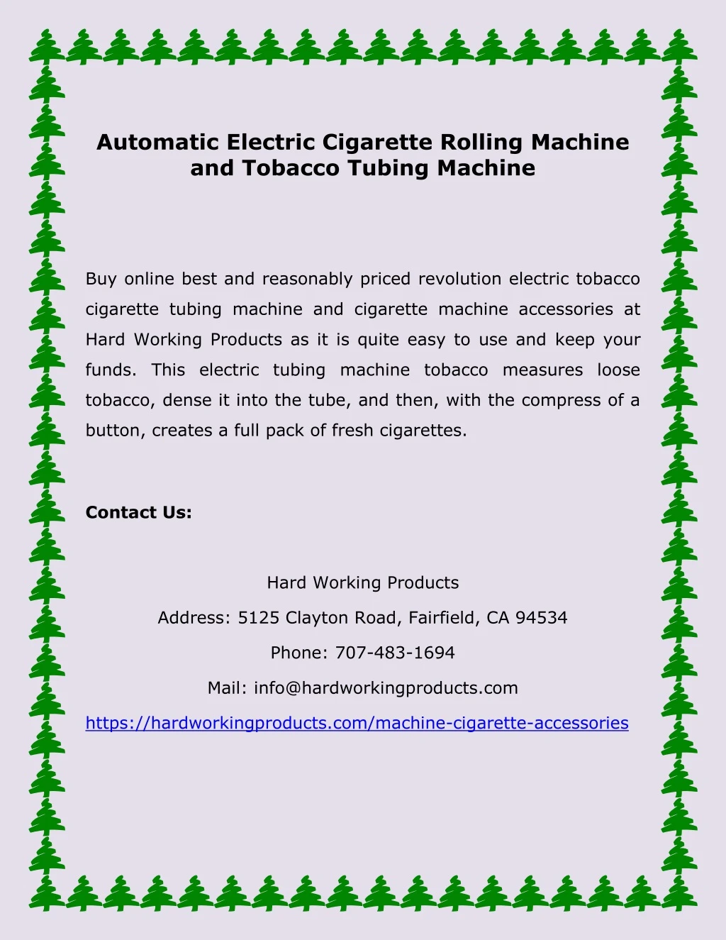 automatic electric cigarette rolling machine