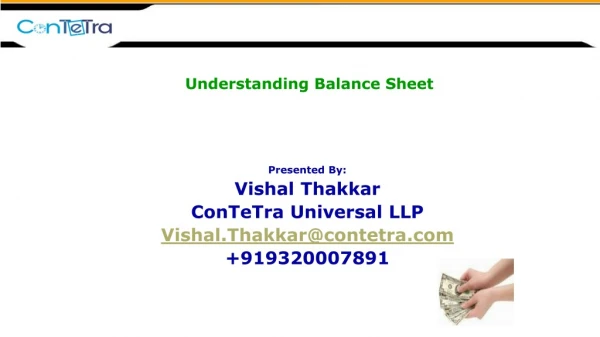 Understanding Balance Sheet by Vishal Thakkar
