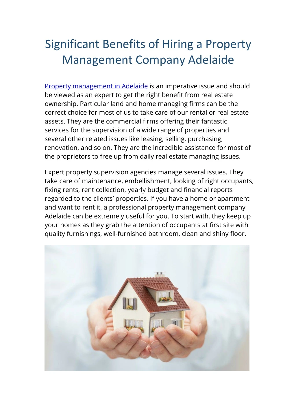 significant benefits of hiring a property
